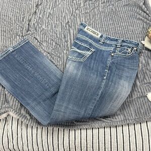 Rock and Roll Denim- Blue Boot Cut Jeans with Classic Medium Wash